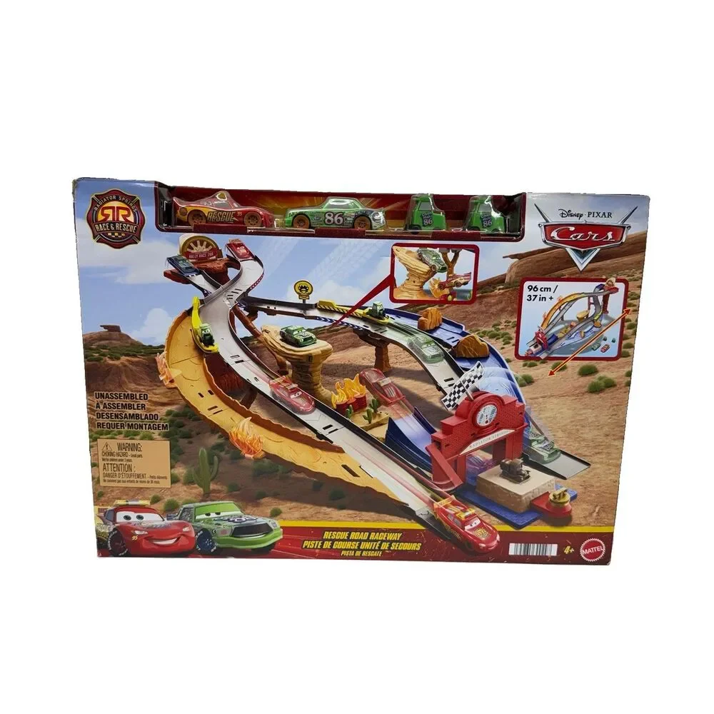 Disney Pixar Cars Race Rescue Road Raceway Playset Mattel JFL57 NEW SEALED